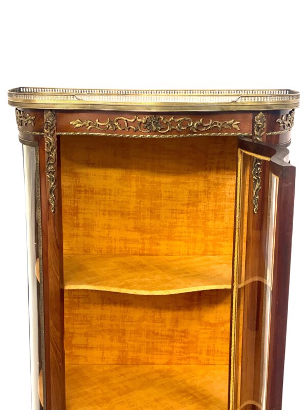 19th Century Louis XV Vitrine with Marble Top and Ormolu Mounts - Image 18