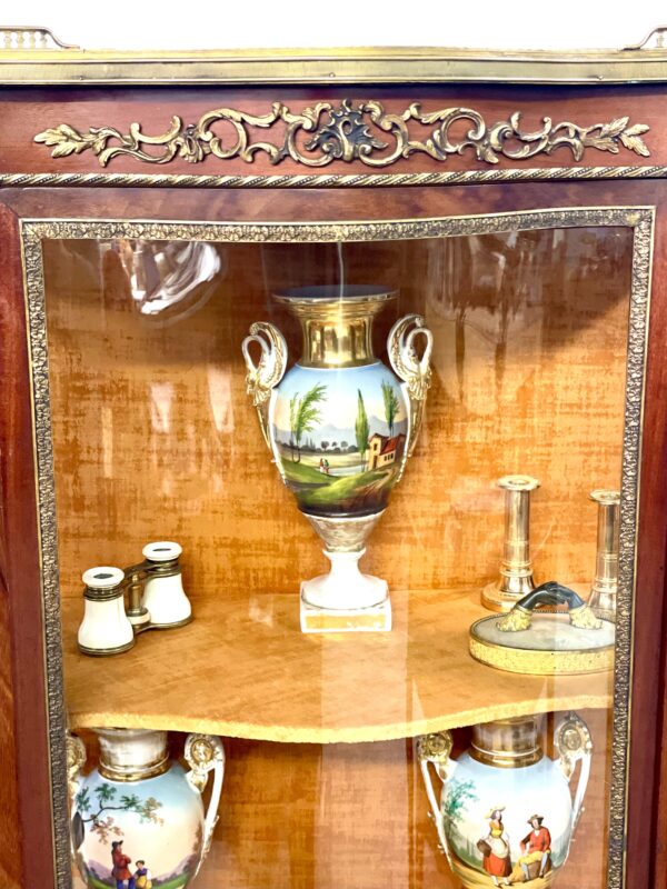 19th Century Louis XV Vitrine with Marble Top and Ormolu Mounts - Image 20