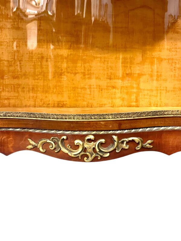 19th Century Louis XV Vitrine with Marble Top and Ormolu Mounts