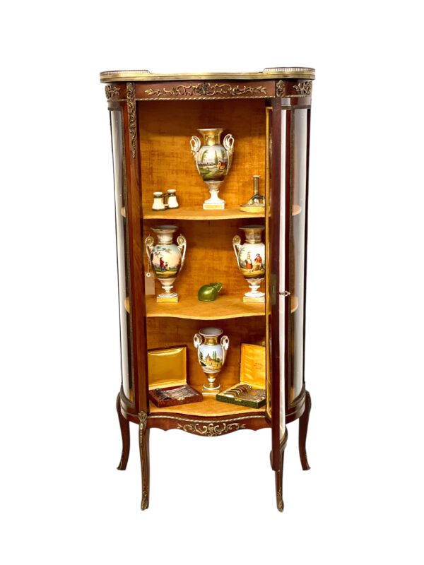 19th Century Louis XV Vitrine with Marble Top and Ormolu Mounts - Image 21