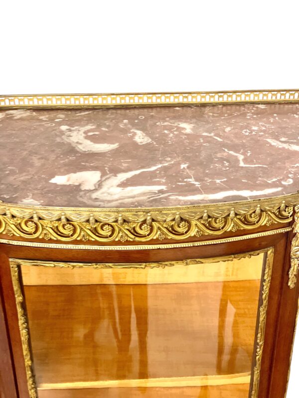 19th Century Vitrine with Ormolu, Marble Top & Glass Panels - Image 3