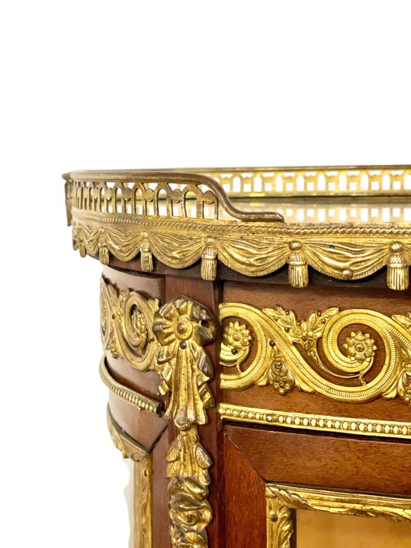 19th Century Vitrine with Ormolu, Marble Top & Glass Panels