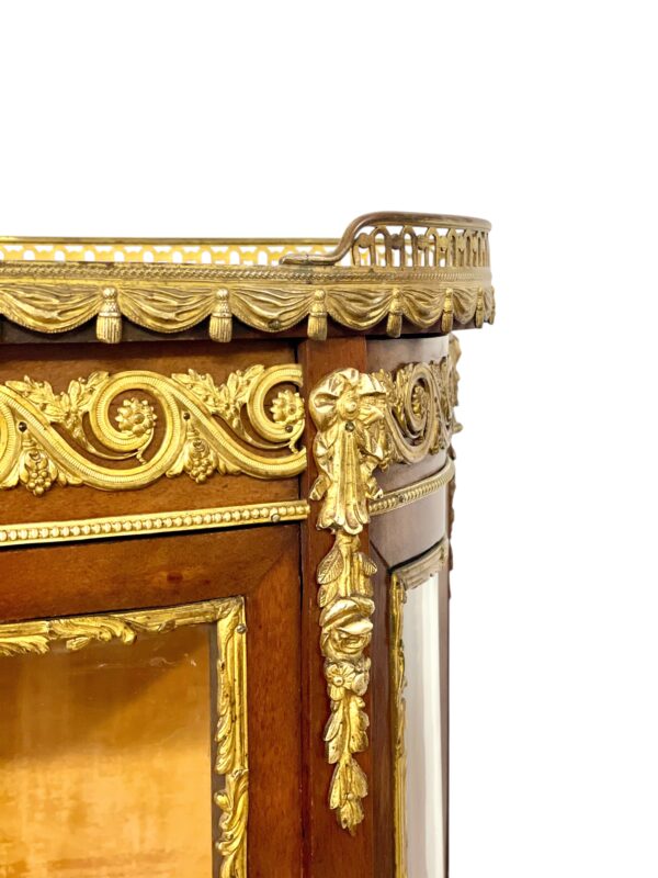 19th Century Vitrine with Ormolu, Marble Top & Glass Panels