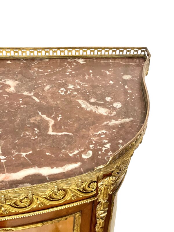 19th Century Vitrine with Ormolu, Marble Top & Glass Panels