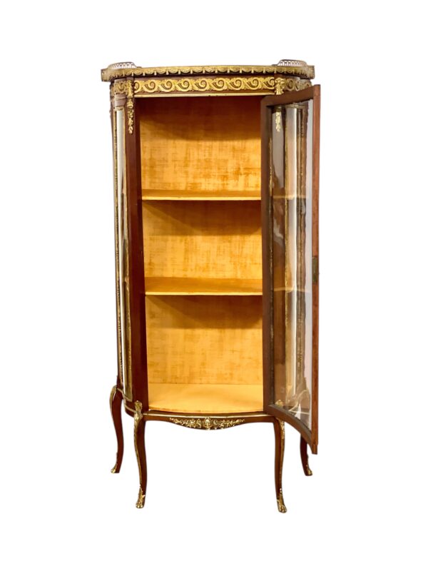 19th Century Vitrine with Ormolu, Marble Top & Glass Panels