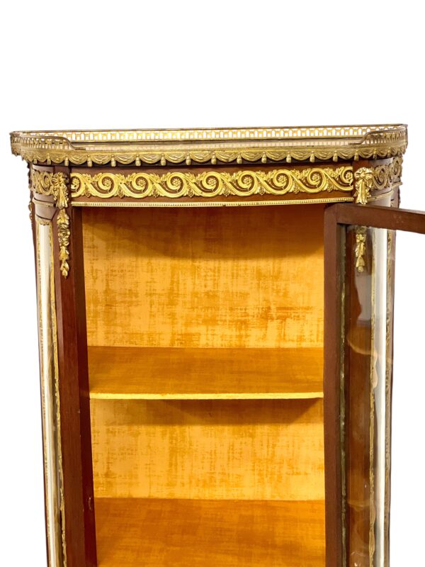 19th Century Vitrine with Ormolu, Marble Top & Glass Panels