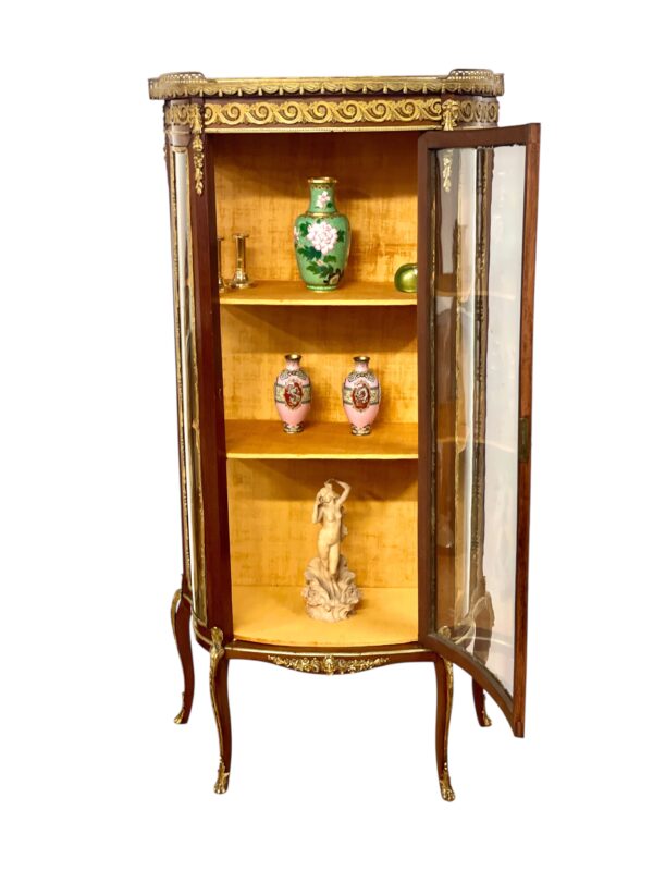 19th Century Vitrine with Ormolu, Marble Top & Glass Panels