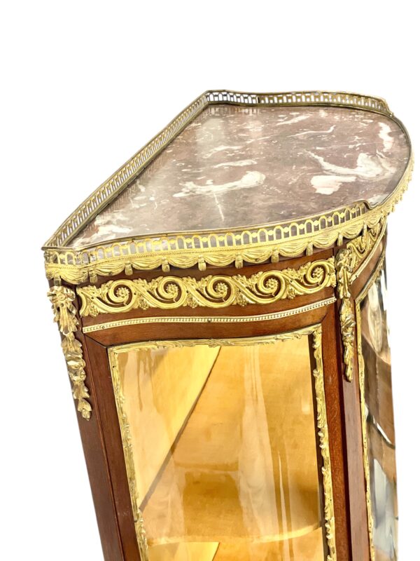 19th Century Vitrine with Ormolu, Marble Top & Glass Panels - Image 6