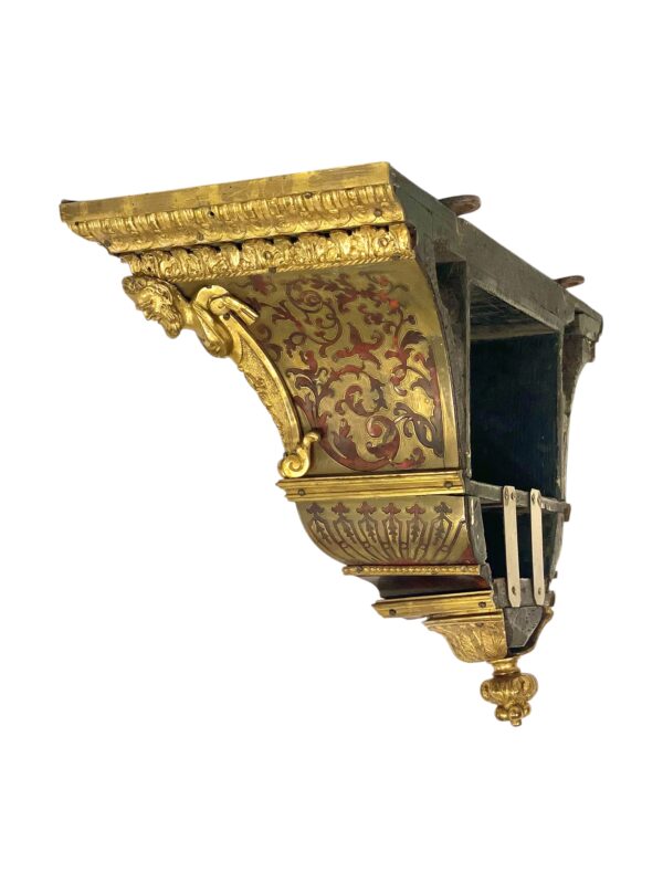 19th Century Wall Bracket Console with Gilt Bronze Mask and Satyrs