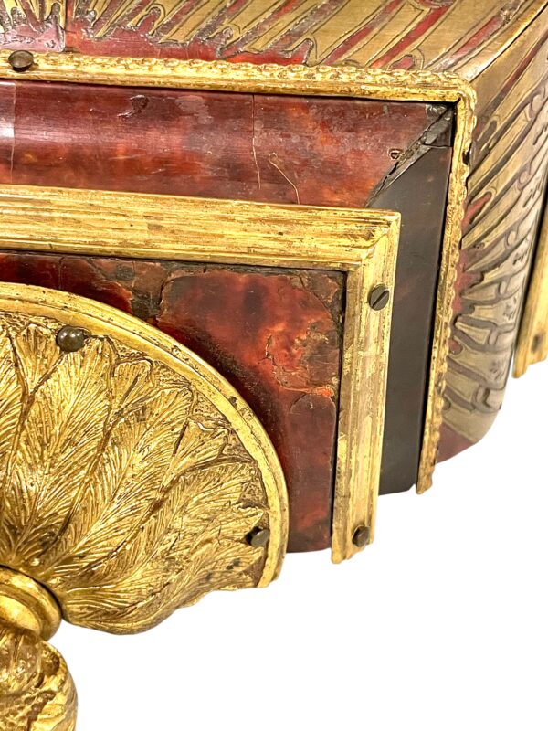 19th Century Wall Bracket Console with Gilt Bronze Mask and Satyrs