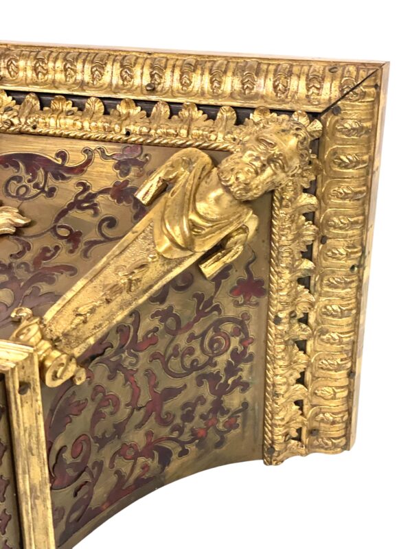 19th Century Wall Bracket Console with Gilt Bronze Mask and Satyrs