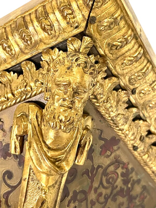 19th Century Wall Bracket Console with Gilt Bronze Mask and Satyrs