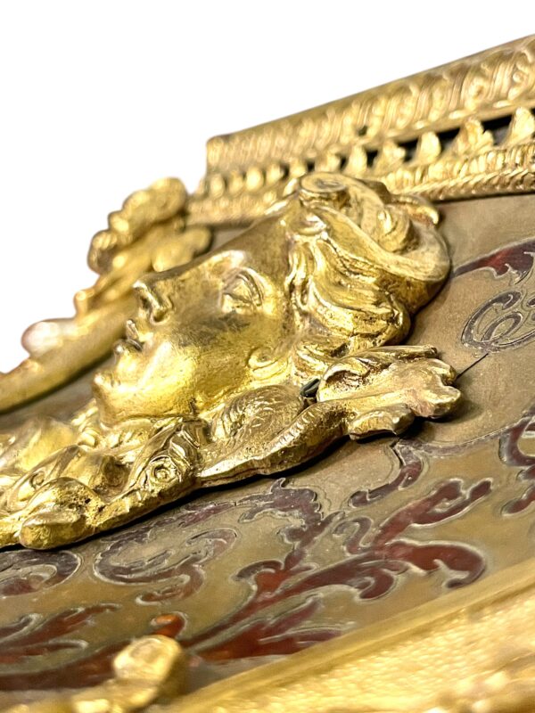 19th Century Wall Bracket Console with Gilt Bronze Mask and Satyrs
