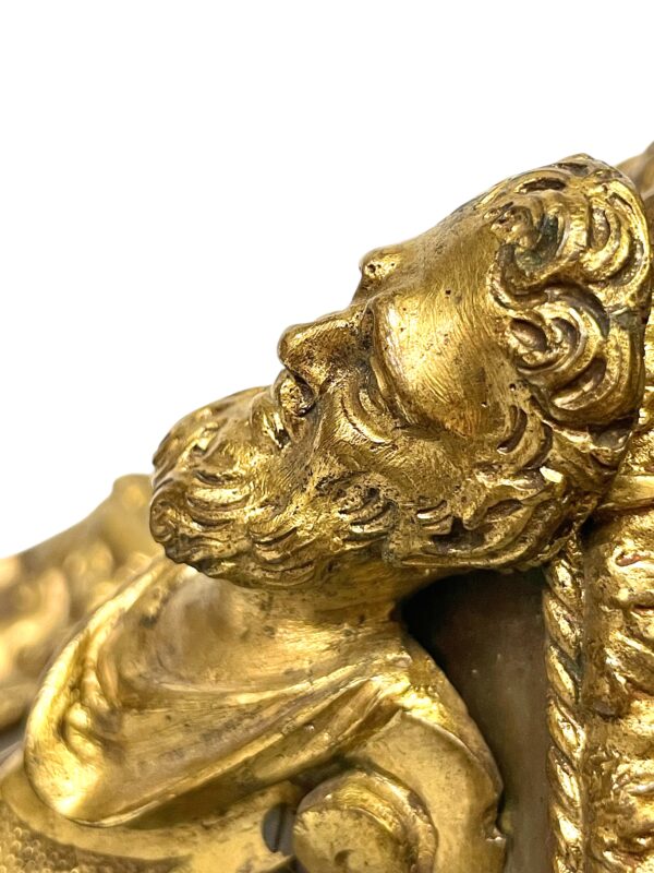 19th Century Wall Bracket Console with Gilt Bronze Mask and Satyrs