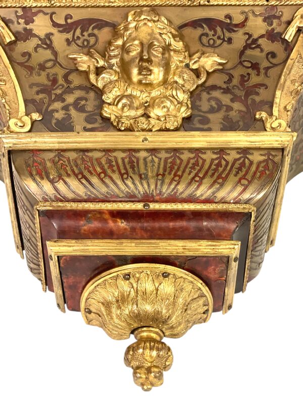 19th Century Wall Bracket Console with Gilt Bronze Mask and Satyrs