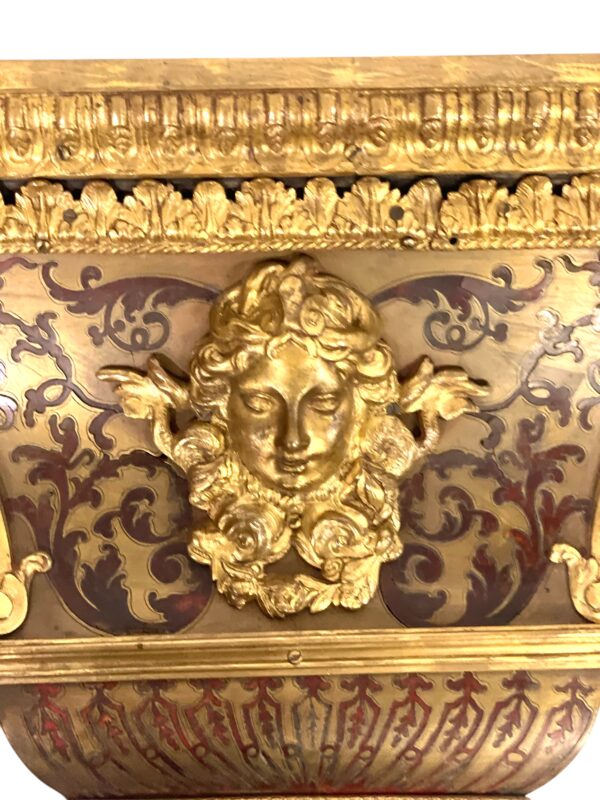 19th Century Wall Bracket Console with Gilt Bronze Mask and Satyrs