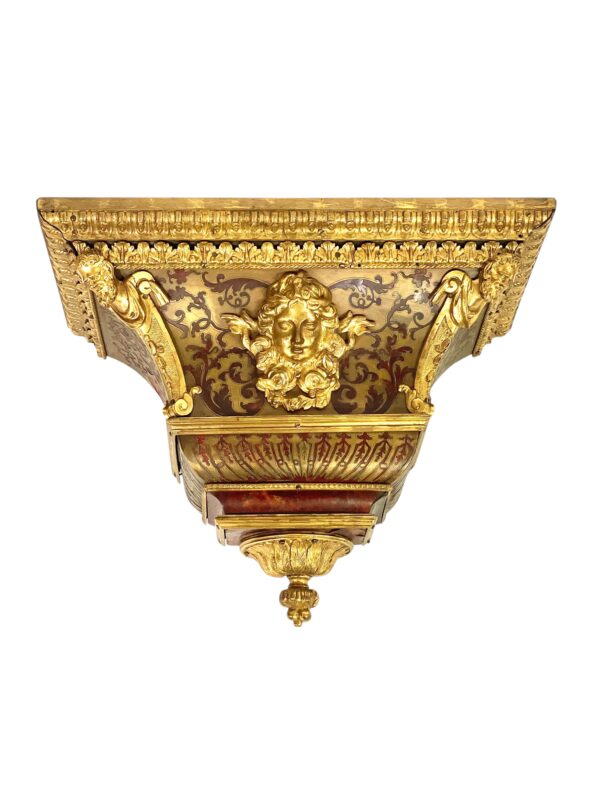 19th Century Wall Bracket Console with Gilt Bronze Mask and Satyrs - Image 5