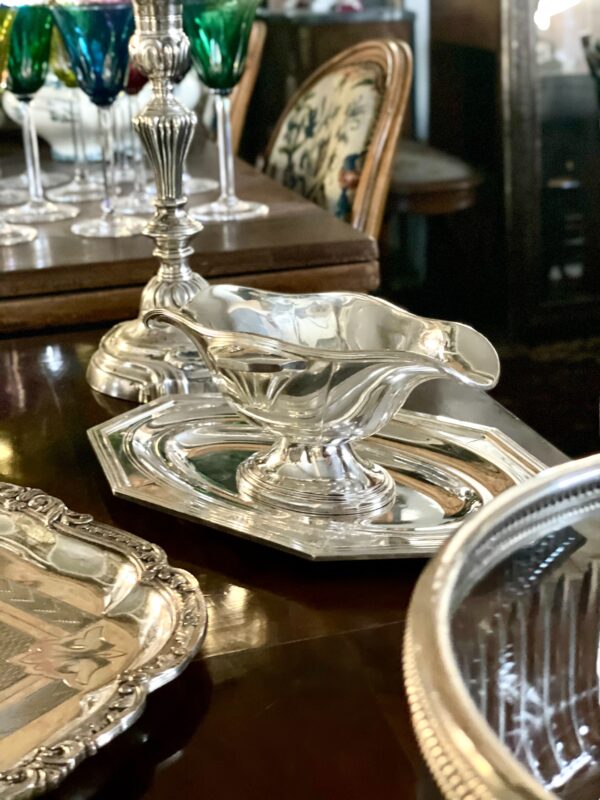 Art Deco Silver Plated Sauce Boat, Circa 1930s