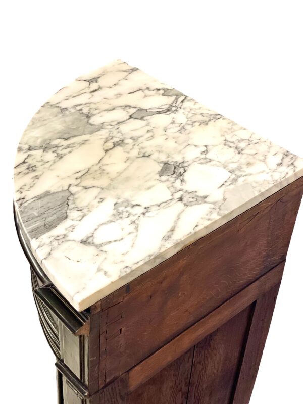 Ebonized Corner Display Cabinet with Marble Top, Napoleon III Period