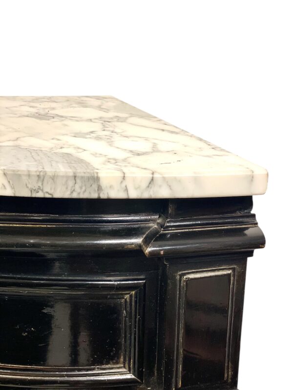 Ebonized Corner Display Cabinet with Marble Top, Napoleon III Period - Image 10