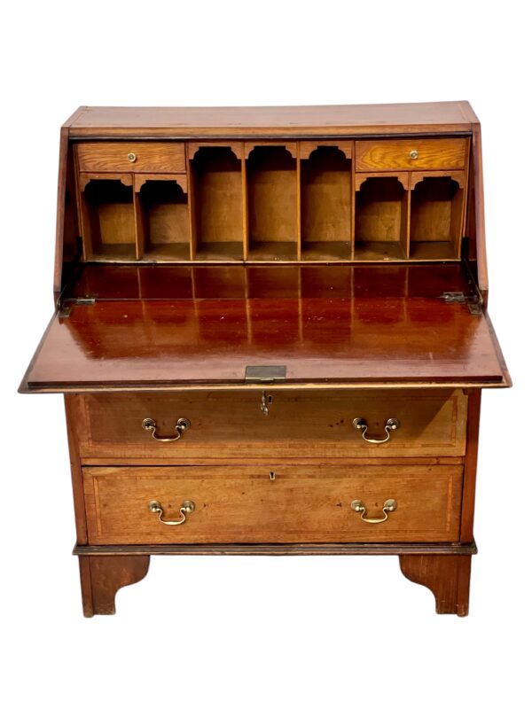 Georgian Style Walnut Fall-Front Bureau with Marquetry, Late 18th Century - Image 19