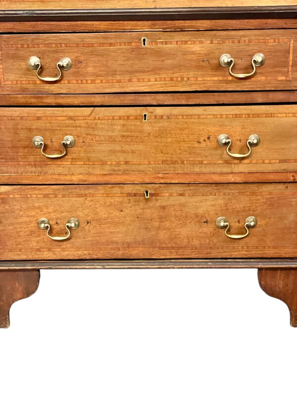 Fine Georgian Style Walnut Fall-Front Bureau with Marquetry, Late 18th Century