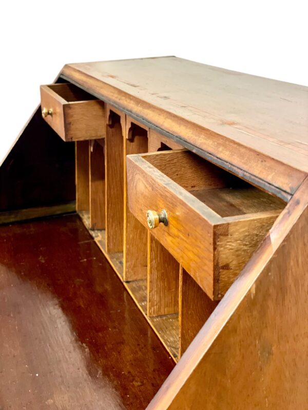 Georgian Style Walnut Fall-Front Bureau with Marquetry, Late 18th Century - Image 8