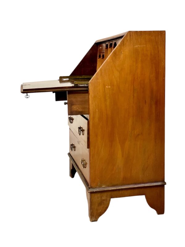 Georgian Style Walnut Fall-Front Bureau with Marquetry, Late 18th Century - Image 2