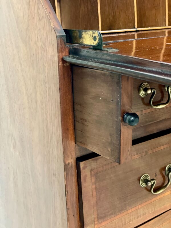 Fine Georgian Style Walnut Fall-Front Bureau with Marquetry, Late 18th Century