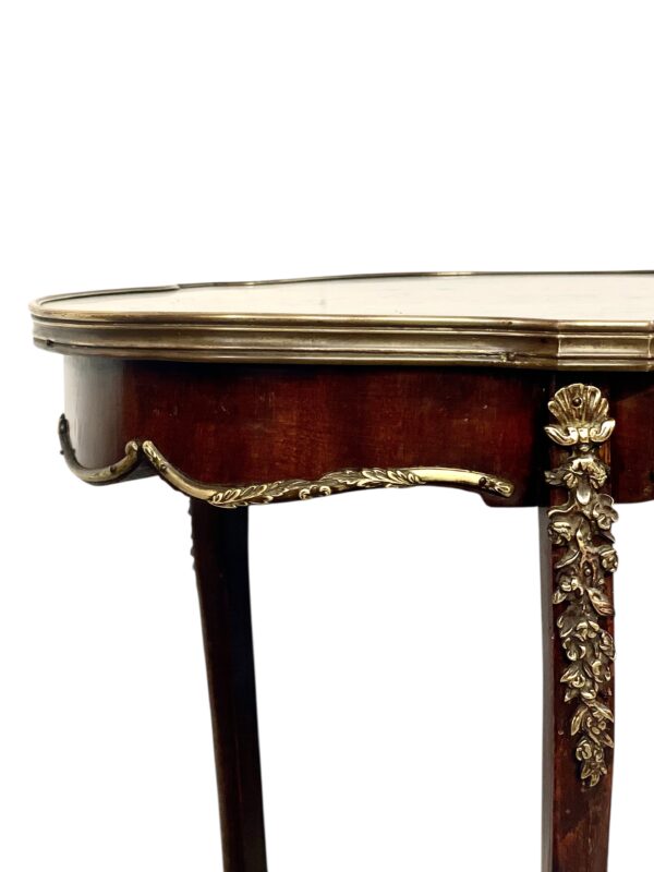 French Louis XV Style Center Table with Marble Top and Ormolu Mounts - Image 2