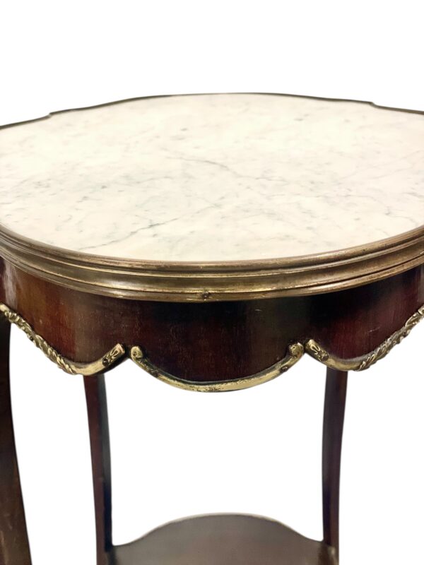 French Louis XV Style Center Table with Marble Top and Ormolu Mounts - Image 12