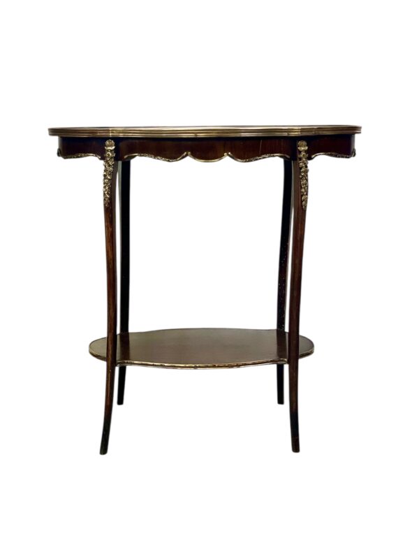 French Louis XV Style Center Table with Marble Top and Ormolu Mounts