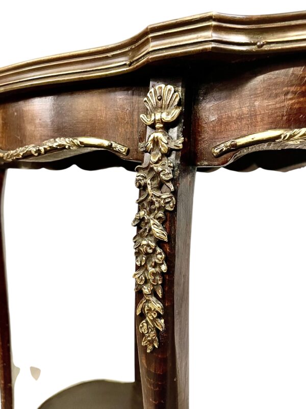 French Louis XV Style Center Table with Marble Top and Ormolu Mounts - Image 8