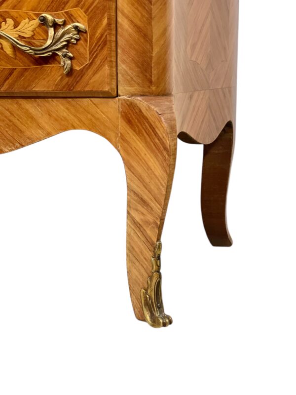 Louis XV Style Marquetry Chiffonnier with Pink Marble Top and Ormolu Mounts - Image 14