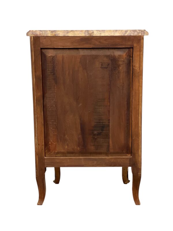 Louis XV Style Marquetry Chiffonnier with Pink Marble Top and Ormolu Mounts