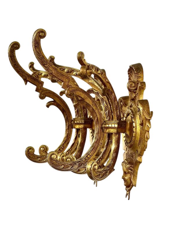 Pair of Heavy 19th Century French Gilt Bronze Wall Coat Hooks