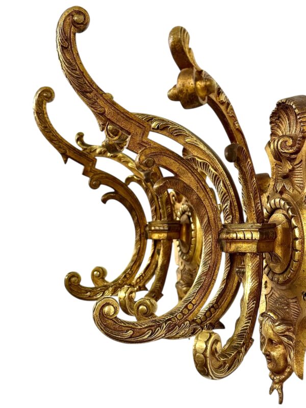 Pair of Heavy 19th Century French Gilt Bronze Wall Coat Hooks