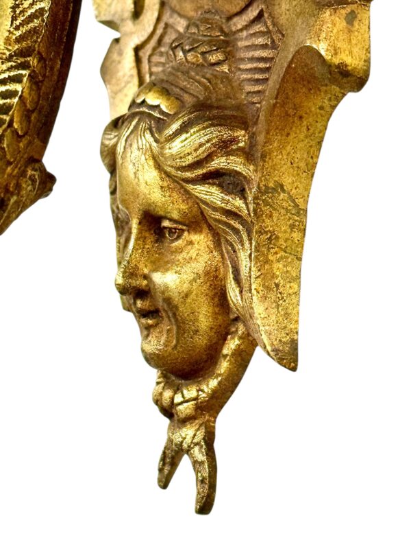 Pair of Heavy 19th Century French Gilt Bronze Wall Coat Hooks