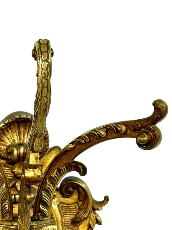Pair of Heavy 19th Century French Gilt Bronze Wall Coat Hooks
