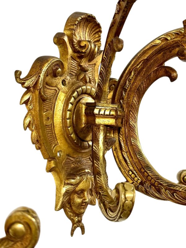Pair of Heavy 19th Century French Gilt Bronze Wall Coat Hooks