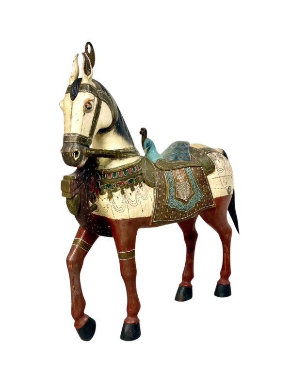 Pair of Large Hand-Painted Indian Horses