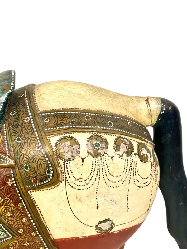 Pair of Large Hand-Painted Indian Horses with Peacock Saddles - Image 24