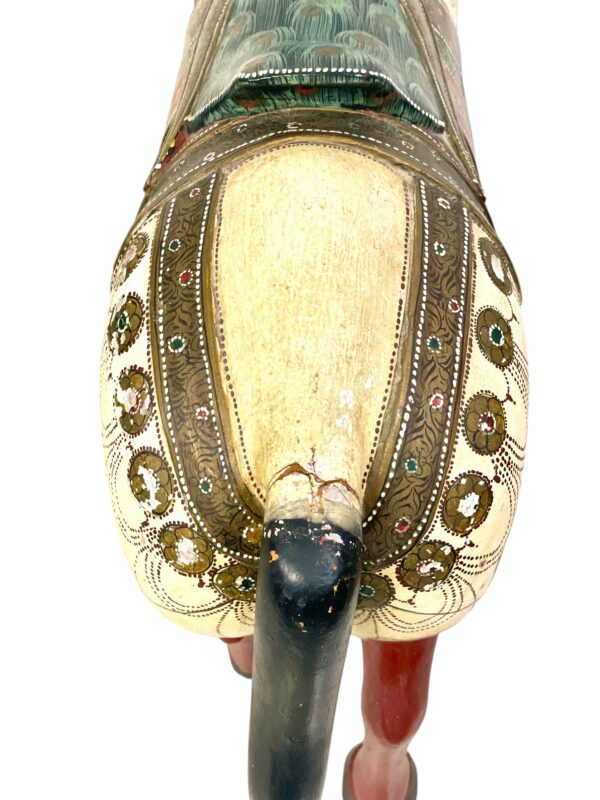 Pair of Large Hand-Painted Indian Horses with Peacock Saddles - Image 25