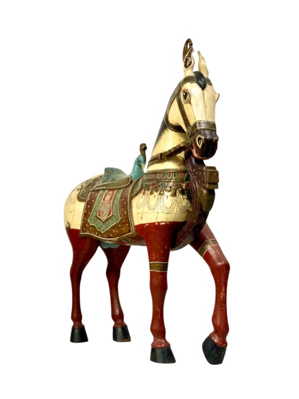 Pair of Large Hand-Painted Indian Horses