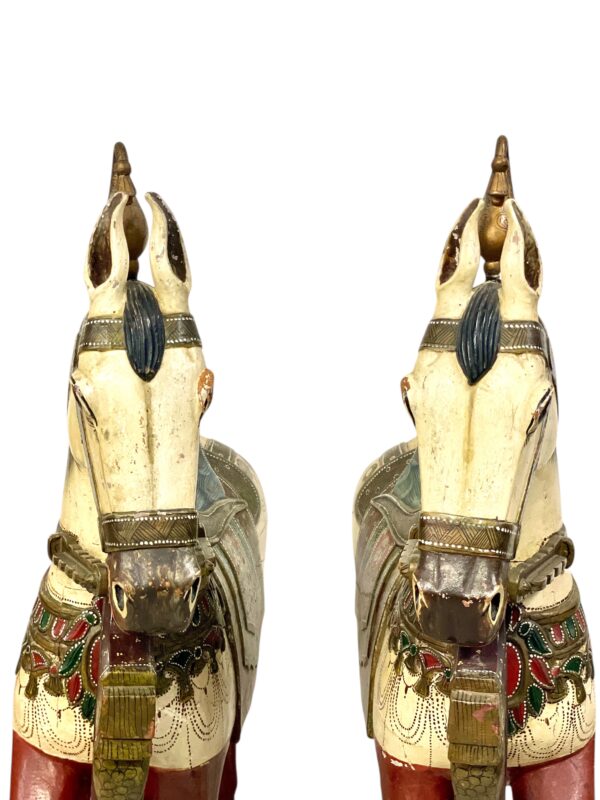 Pair of Large Hand-Painted Indian Horses