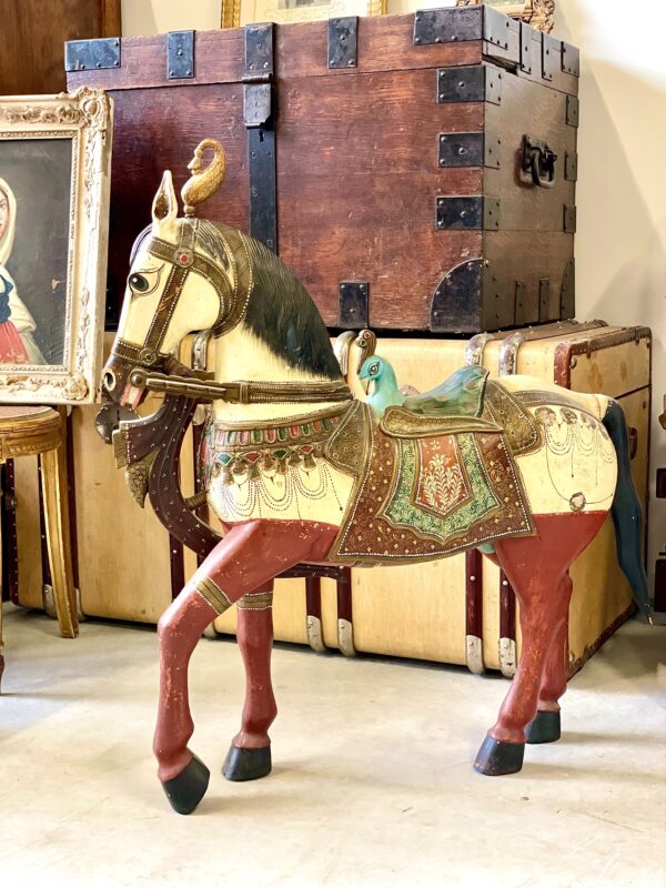 Pair of Large Hand-Painted Indian Horses