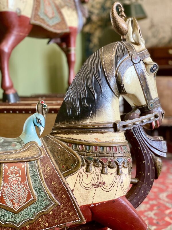 Pair of Large Hand-Painted Indian Horses