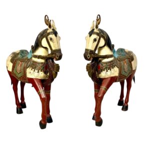 Pair of Large Hand-Painted Indian Horses