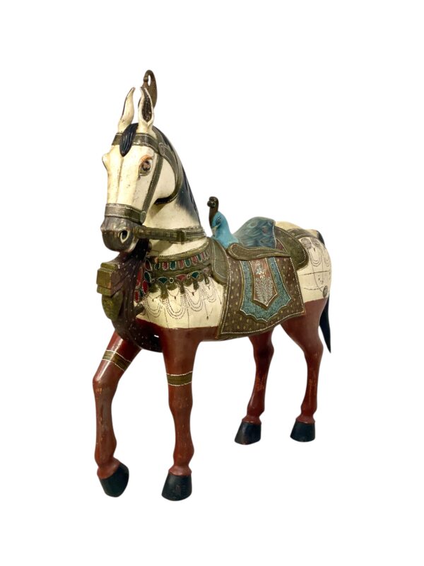 Pair of Large Hand-Painted Indian Horses