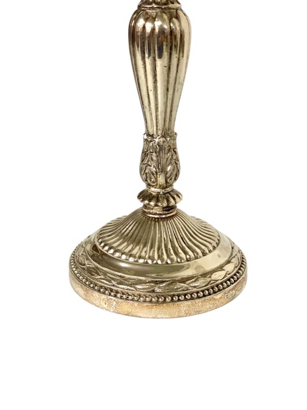 Pair of Rare Large Bronze Silver Plated Candelabras, 19th Century - Image 4